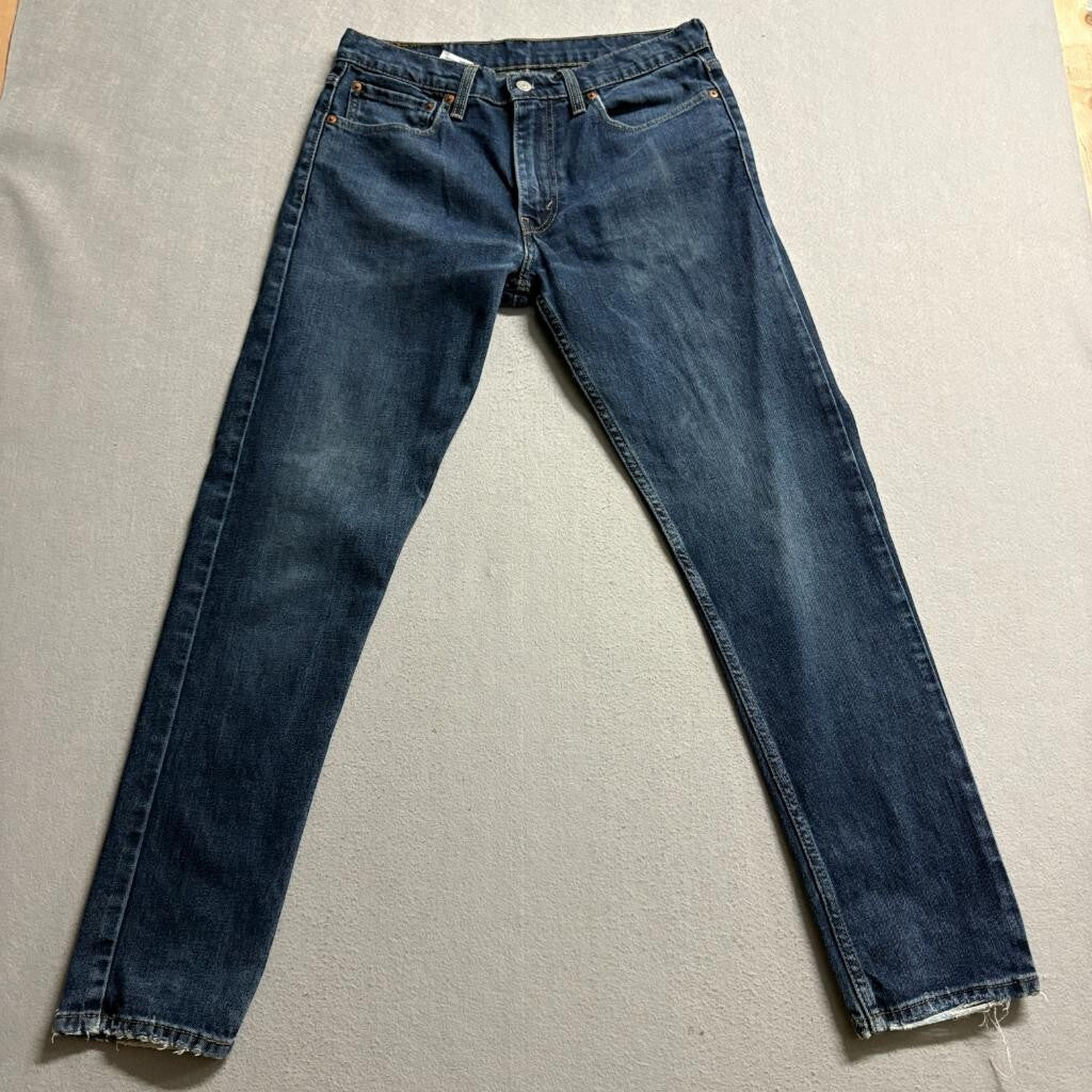 Levis 512 Slim Taper Jeans Mens 32x32 Blue Denim Stretch Water Less Distressed