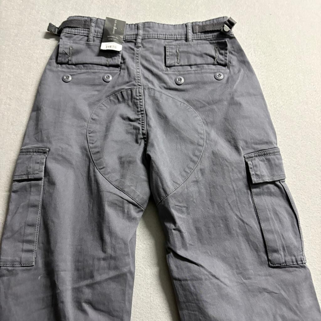 No Boundaries Womens Cargo Pants 26x30 Grey Tapered Leg Stretch Utility New