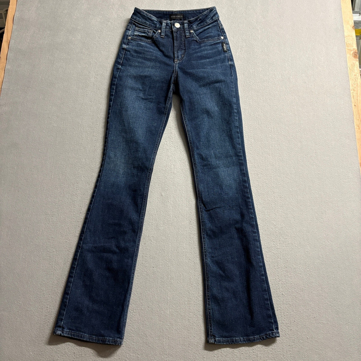 Silver Jeans Co Avery Slim Bootcut Jeans Womens Size 24 Dark Wash Denim L33