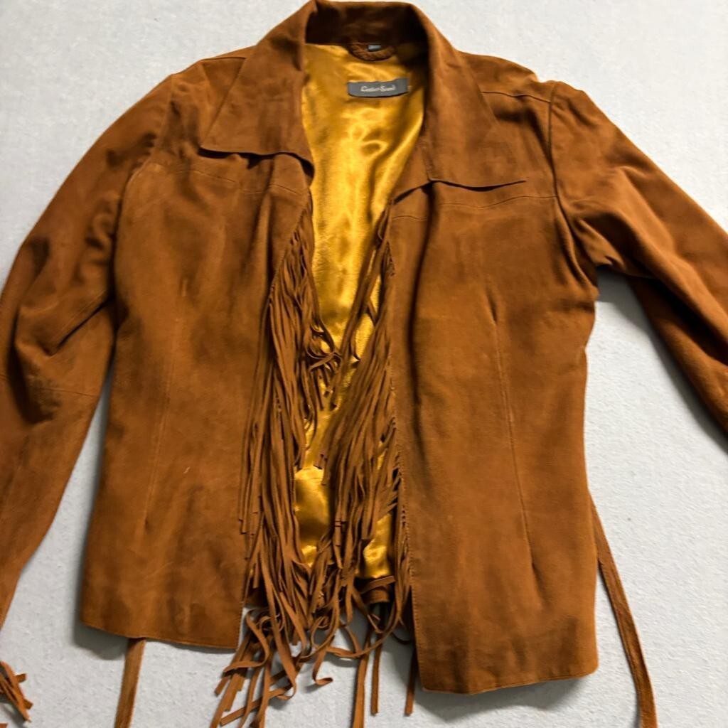 Leather Sound Suede Fringe Jacket Womens 40 Brown Western Boho Festival Coat