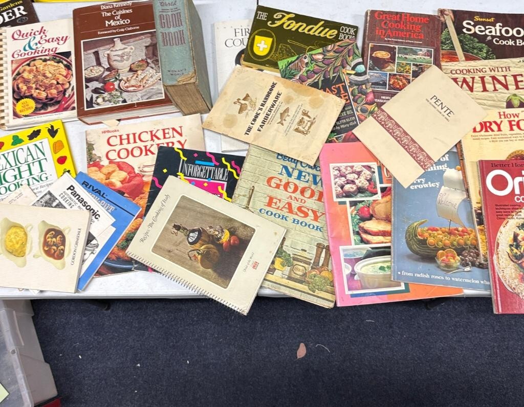 Vintage Cookbook Lot of 18 Retro Cook Books Mexican Fondue Seafood Oriental