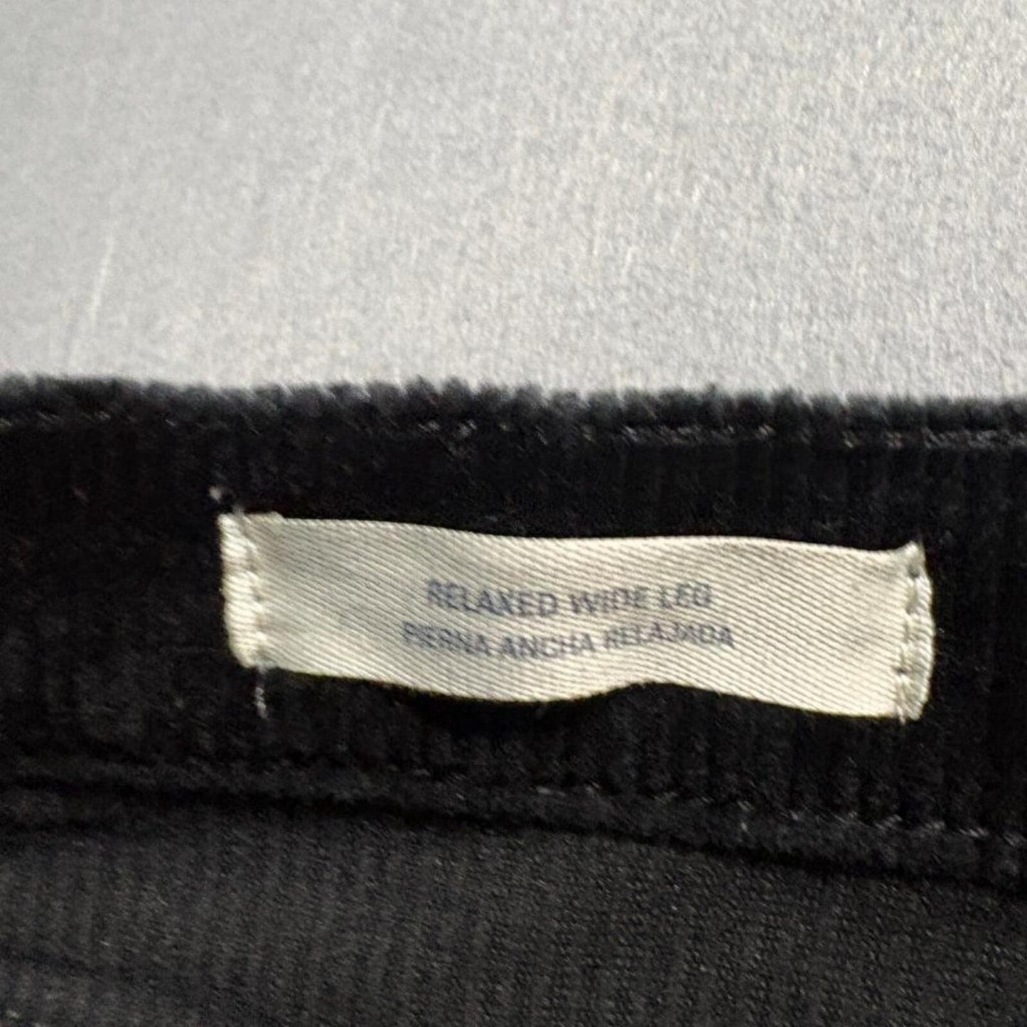 Universal Thread Corduroy Pants Womens 10/30R Black Relaxed Wide Leg High Rise