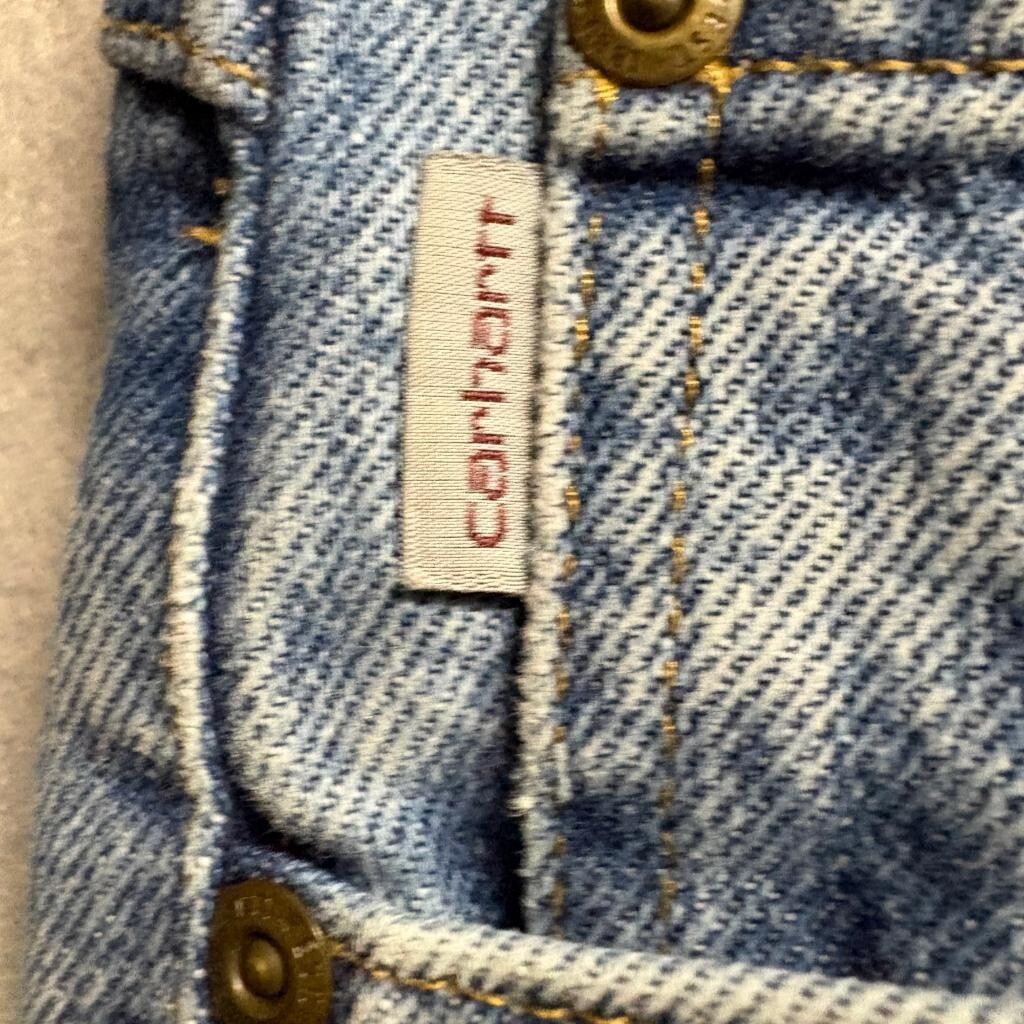Carhartt Relaxed Fit Jeans Mens 31x30 Blue Denim Raw Cut Fray Hem Actual 31x27