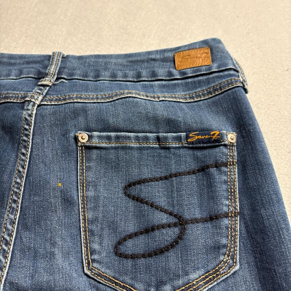 Seven7 Skinny Jeans Womens 8 Blue Denim Stretch Mid Rise Five Pocket