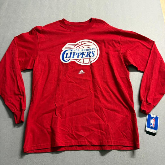 Los Angeles Clippers Adidas Long Sleeve Shirt Mens XL Red NBA Graphic Tee New