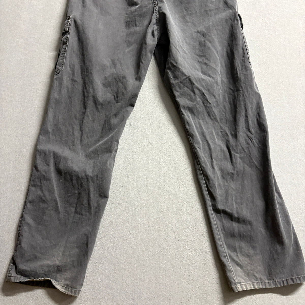 Wrangler Relaxed Fit Cargo Pants Mens 34x30 Gray Cotton Twill Utility Workwear