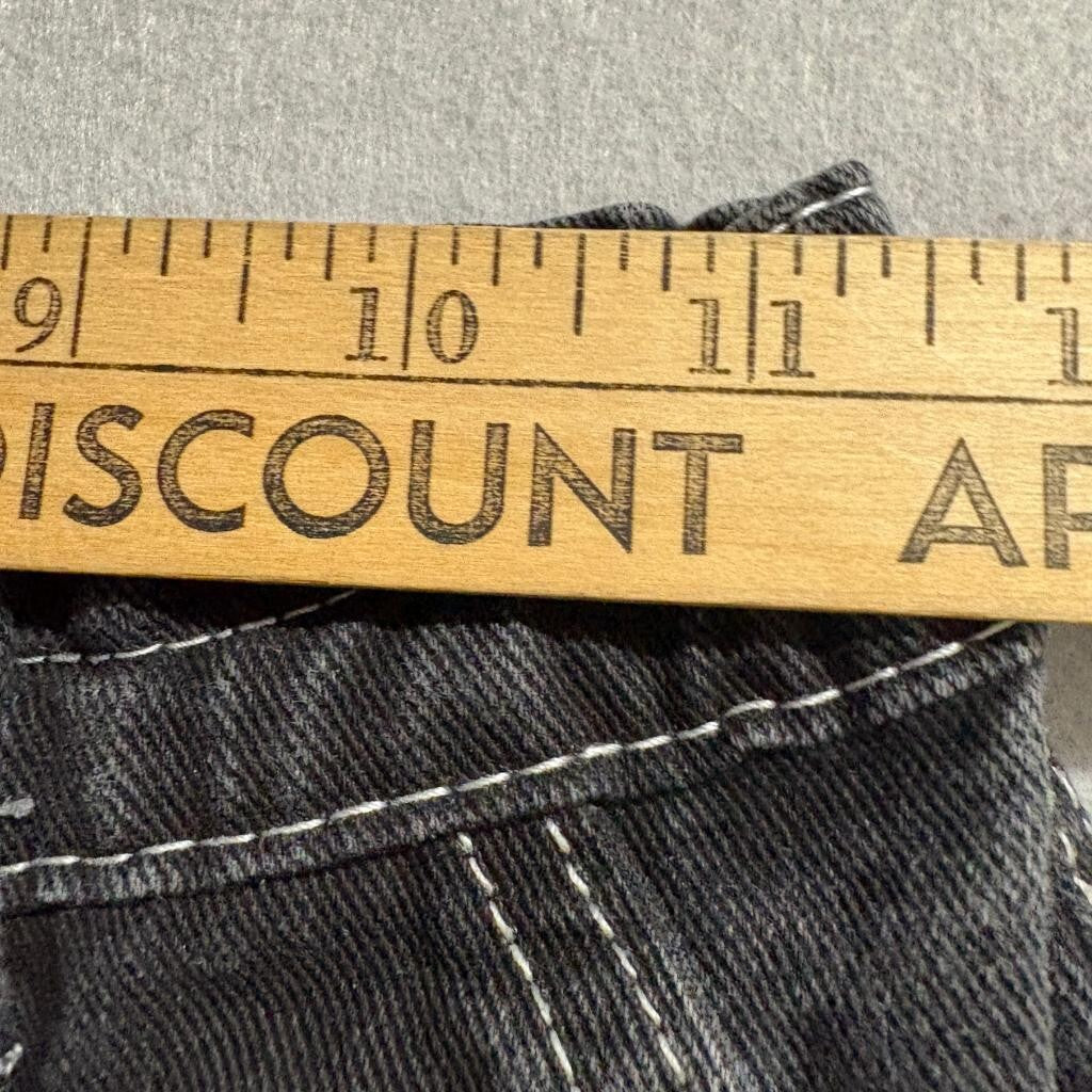 Unbranded Black Denim Cargo Jeans Womens Size S Elastic Waist Utility Pants