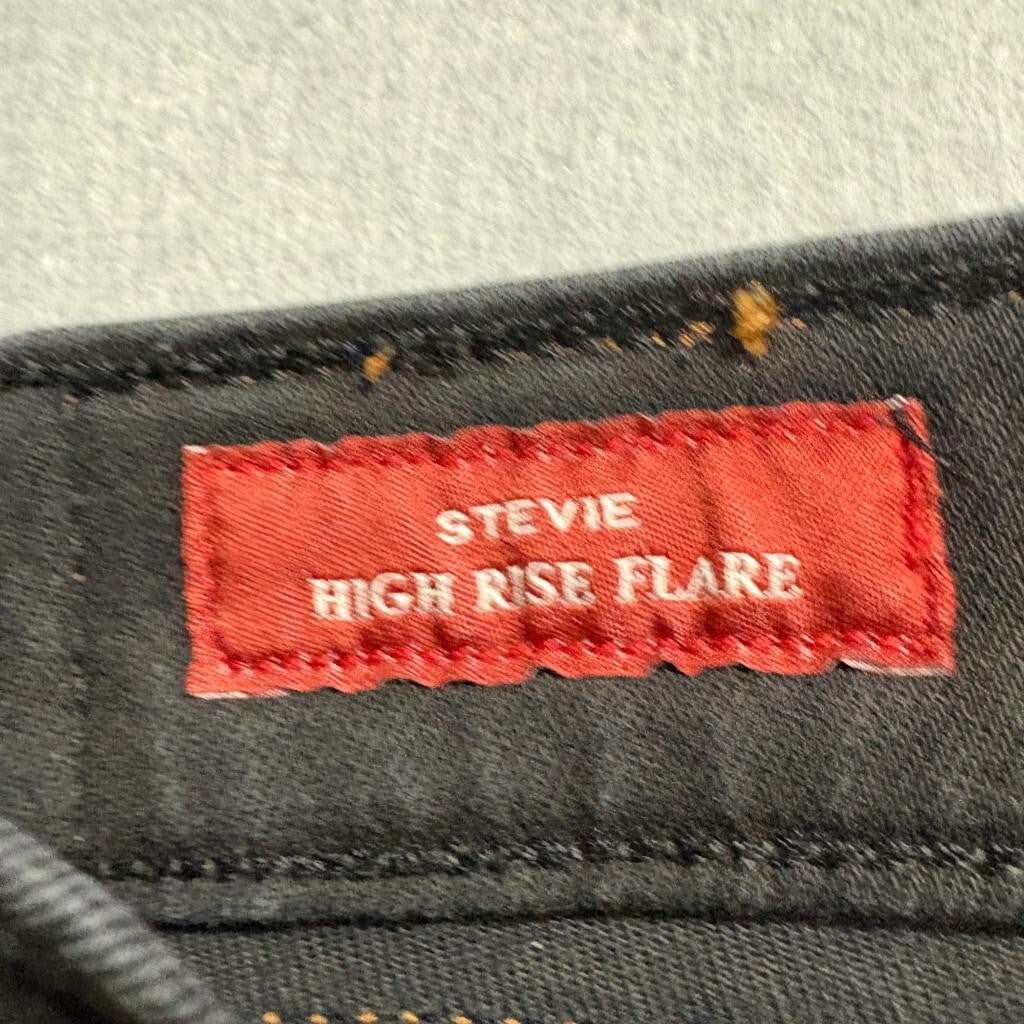 Lucky Brand Stevie High Rise Flare Jeans Womens 6/28R Black Studded Denim