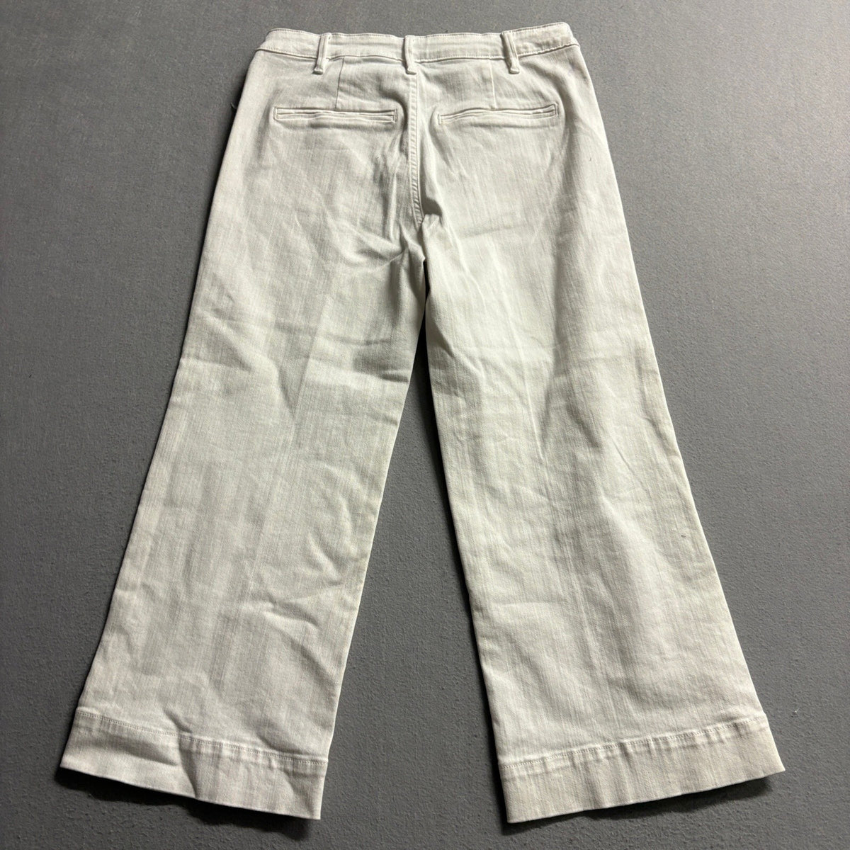 Marciano Guess Wide Leg Jeans Womens 27 Off White Button Fly High Rise Crop