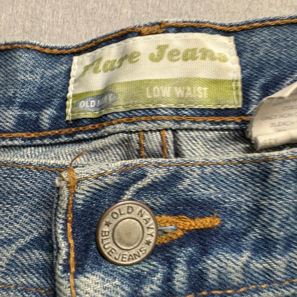 Old Navy Flare Jeans Womens Size 8 Blue Denim Low Waist Vintage Y2K 100% Cotton