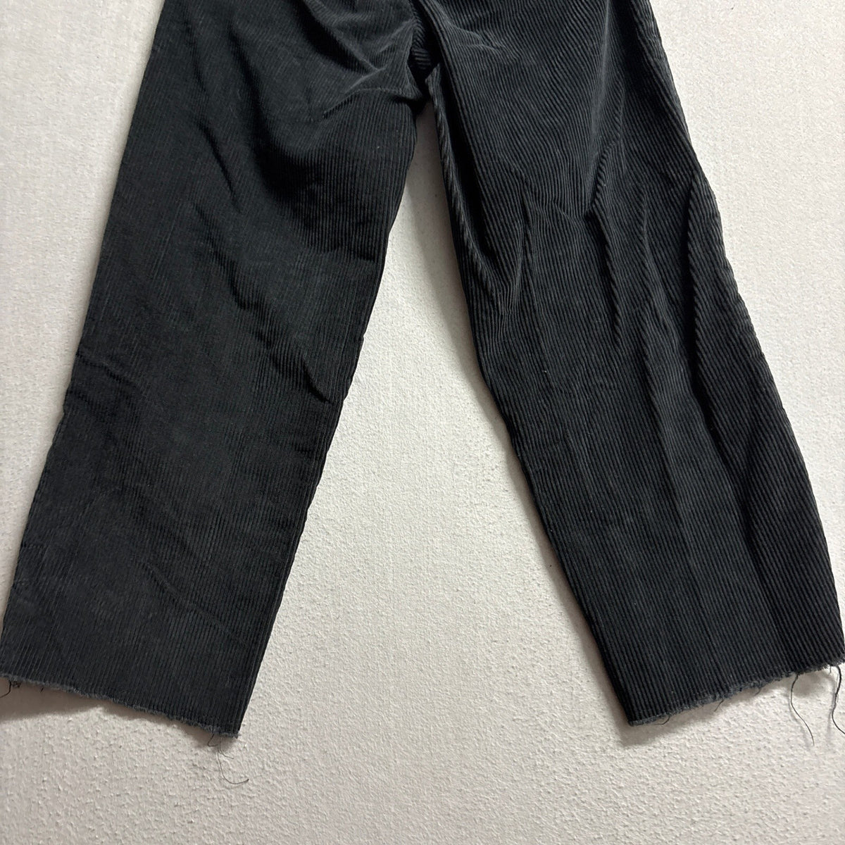 Dickies Skateboarding Double Knee Corduroy Pants Mens Black Raw Hem Cut Off