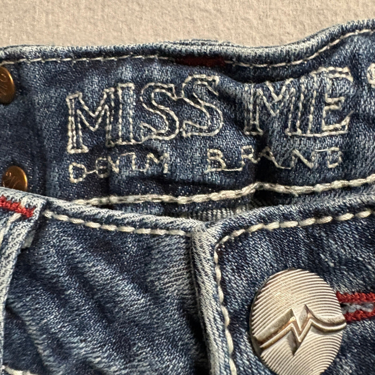 Miss Me Bootcut Jeans Womens 27 Blue Denim Embellished Stars Rhinestones JD1067B