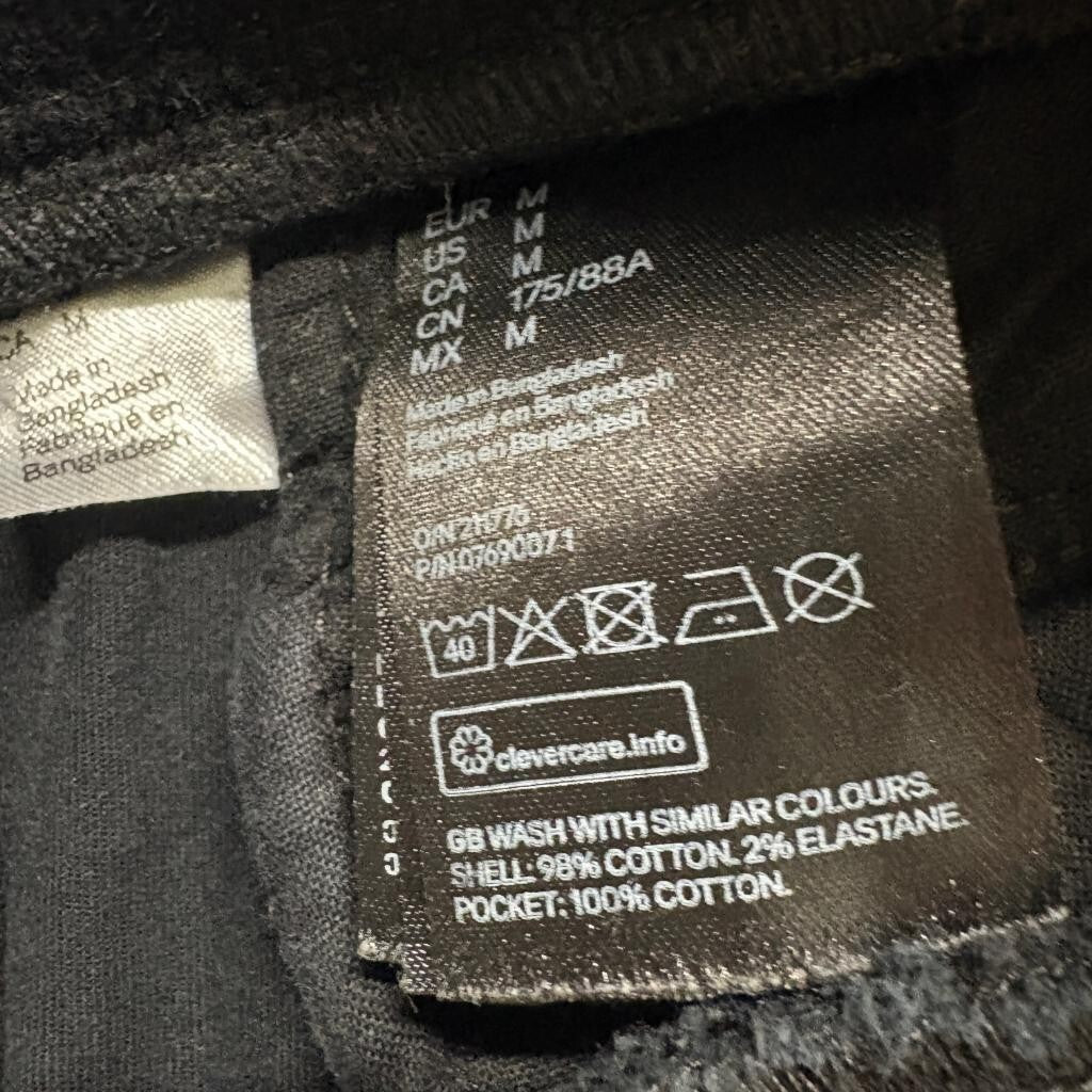 H&M Divided Womens Black Cargo Jogger Pants Size Medium Elastic Waist Stretch