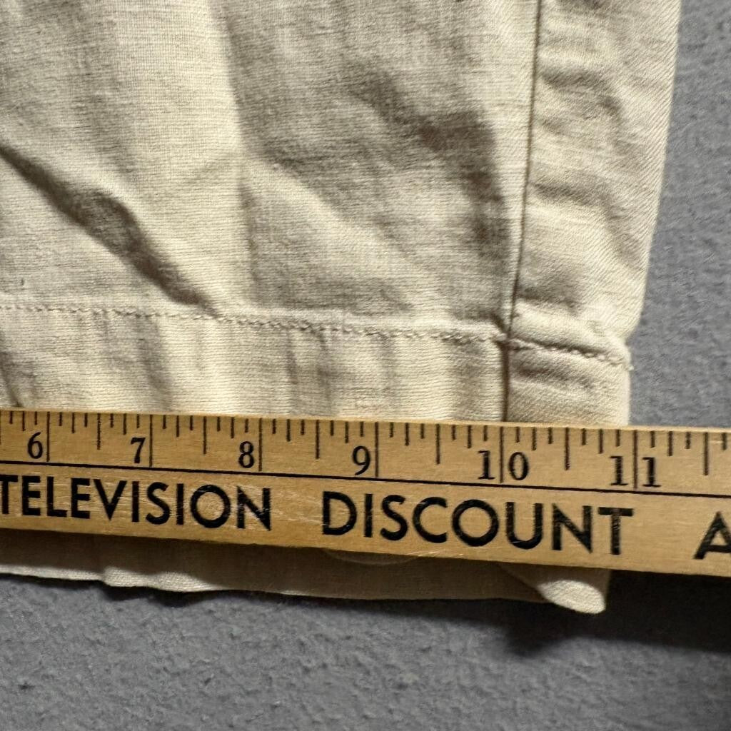 Liz Claiborne Lizwear Linen Cotton Crop Pants Womens XL Beige Drawstring Capris