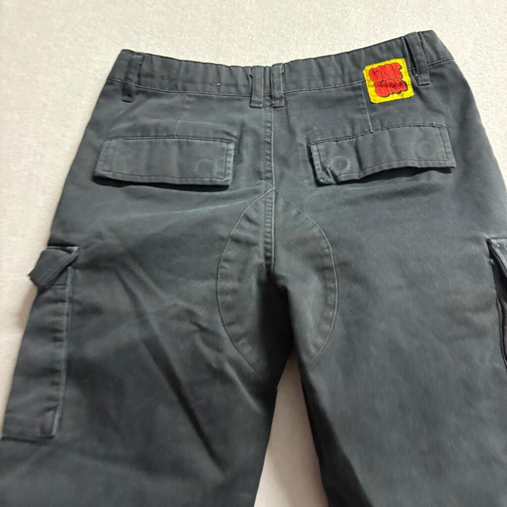 Gmpjrg Boys Black Cargo Pants Size 25 Skate Streetwear Utility Trousers