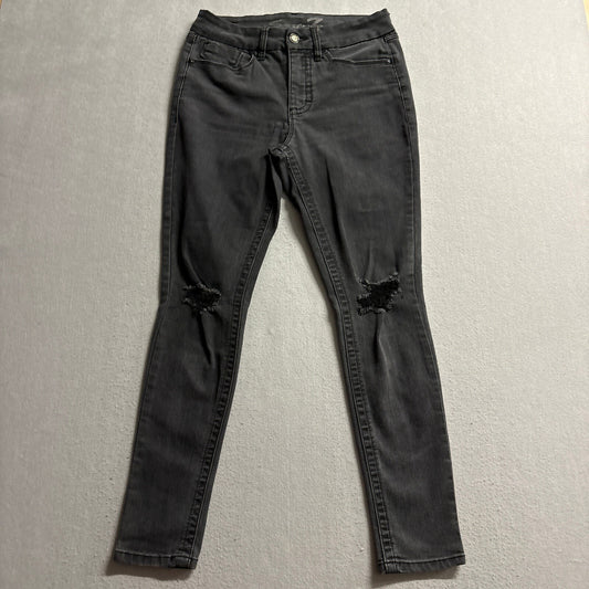 Seven7 Distressed Skinny Jeans Womens Size 6 Gray Ripped Knee Denim