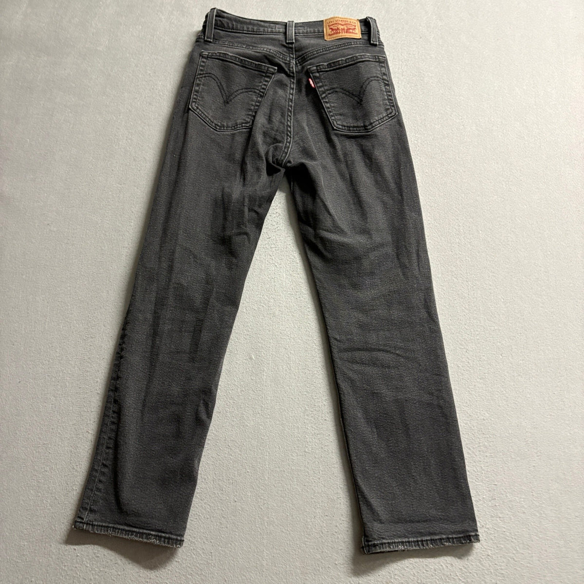 Levi's Wedgie Straight Jeans Womens 26 Distressed Black Denim High Rise W26 L28