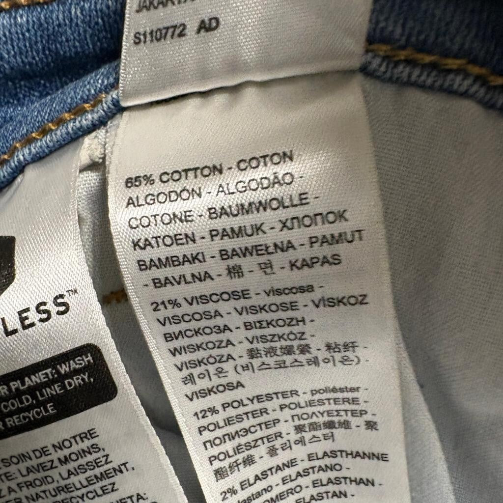 Levi's 721 High Rise Skinny Jeans Womens Size 33 Distressed Blue Denim