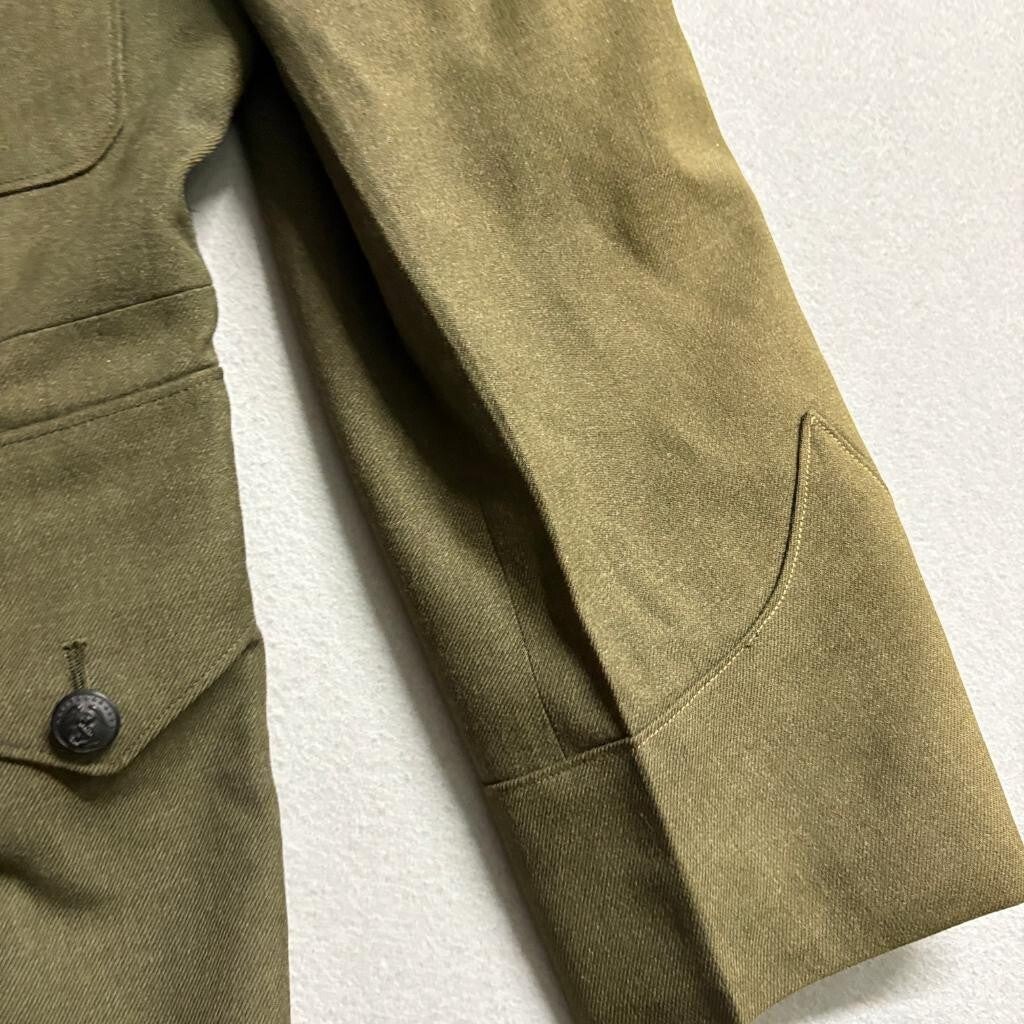 WWII USMC US Marine Corps Officer Forest Green Wool Service Dress Jacket Coat