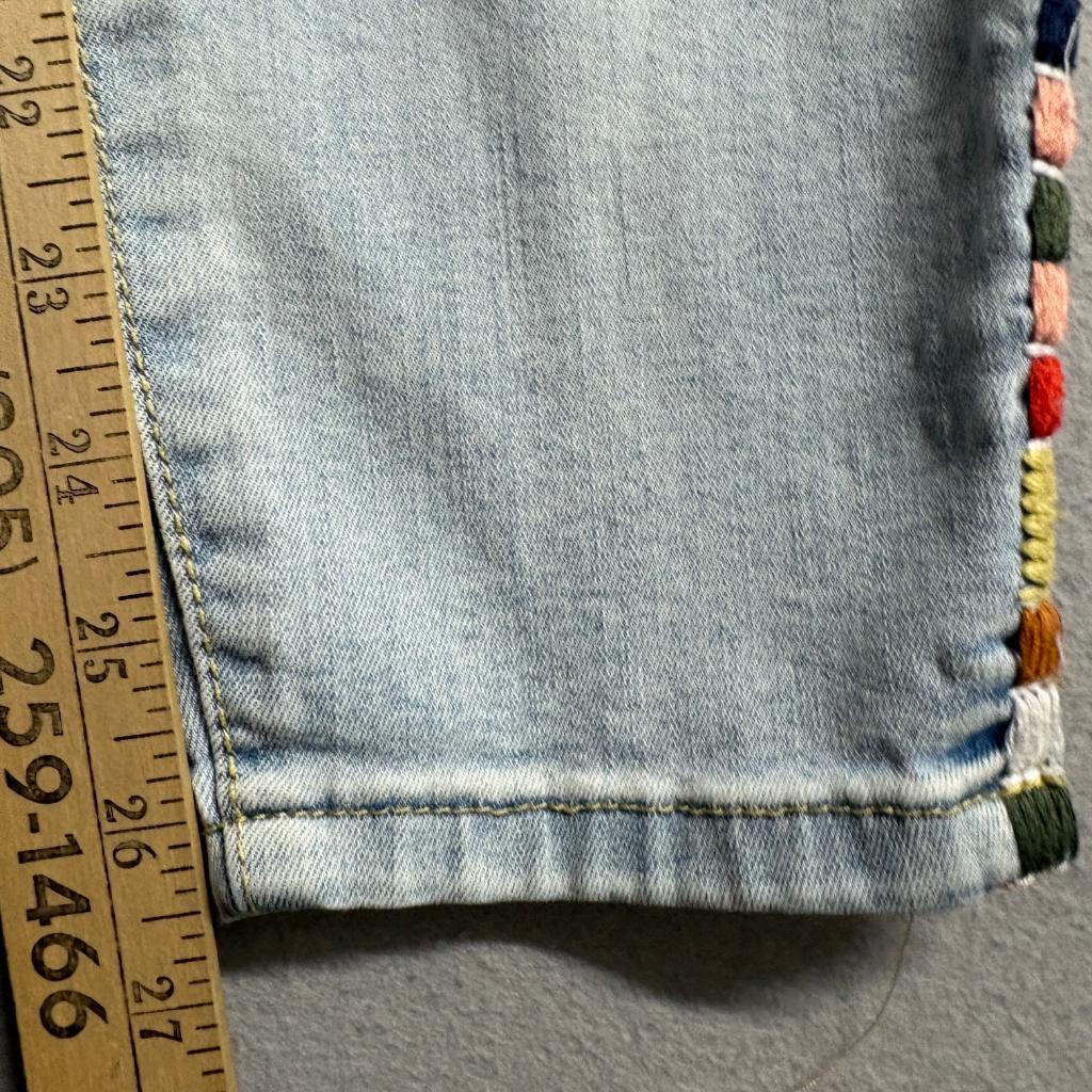 Knox Rose Women Jeans Size 12 Light Wash Skinny Ankle Embroidered Side Stripe