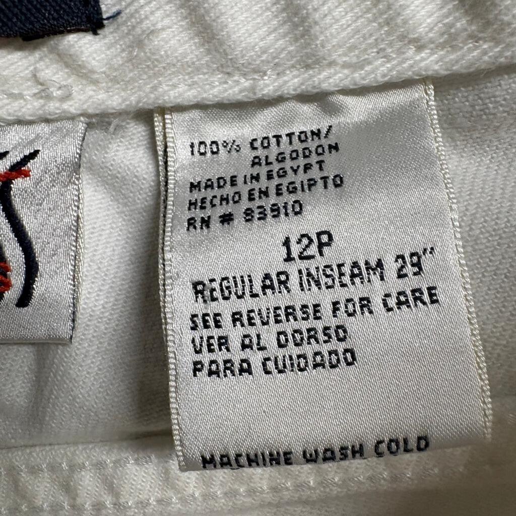 Bill Blass Jeans Womens 12P White Denim High Rise Straight Leg Easy Fit Vintage