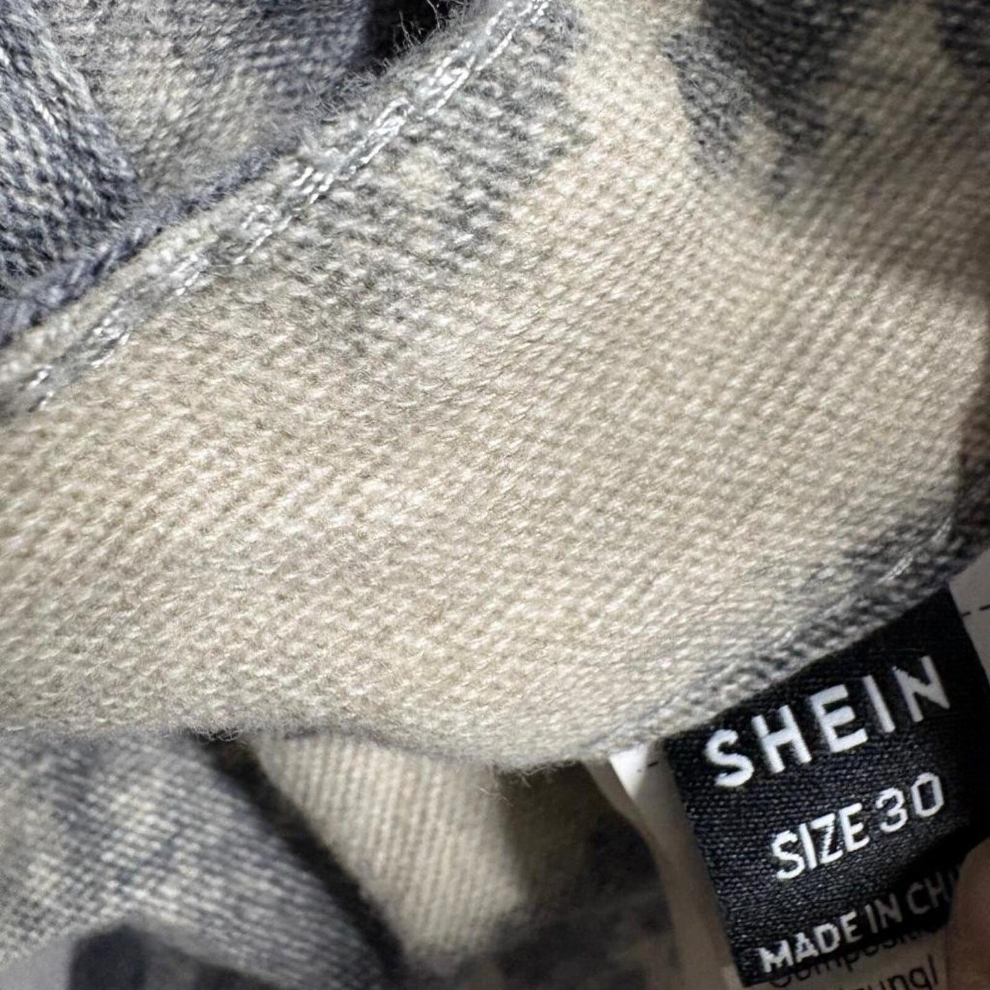 Shein Tie Dye Cargo Pants Womens Size 30 Gray White Acid Wash Wide Leg Utility
