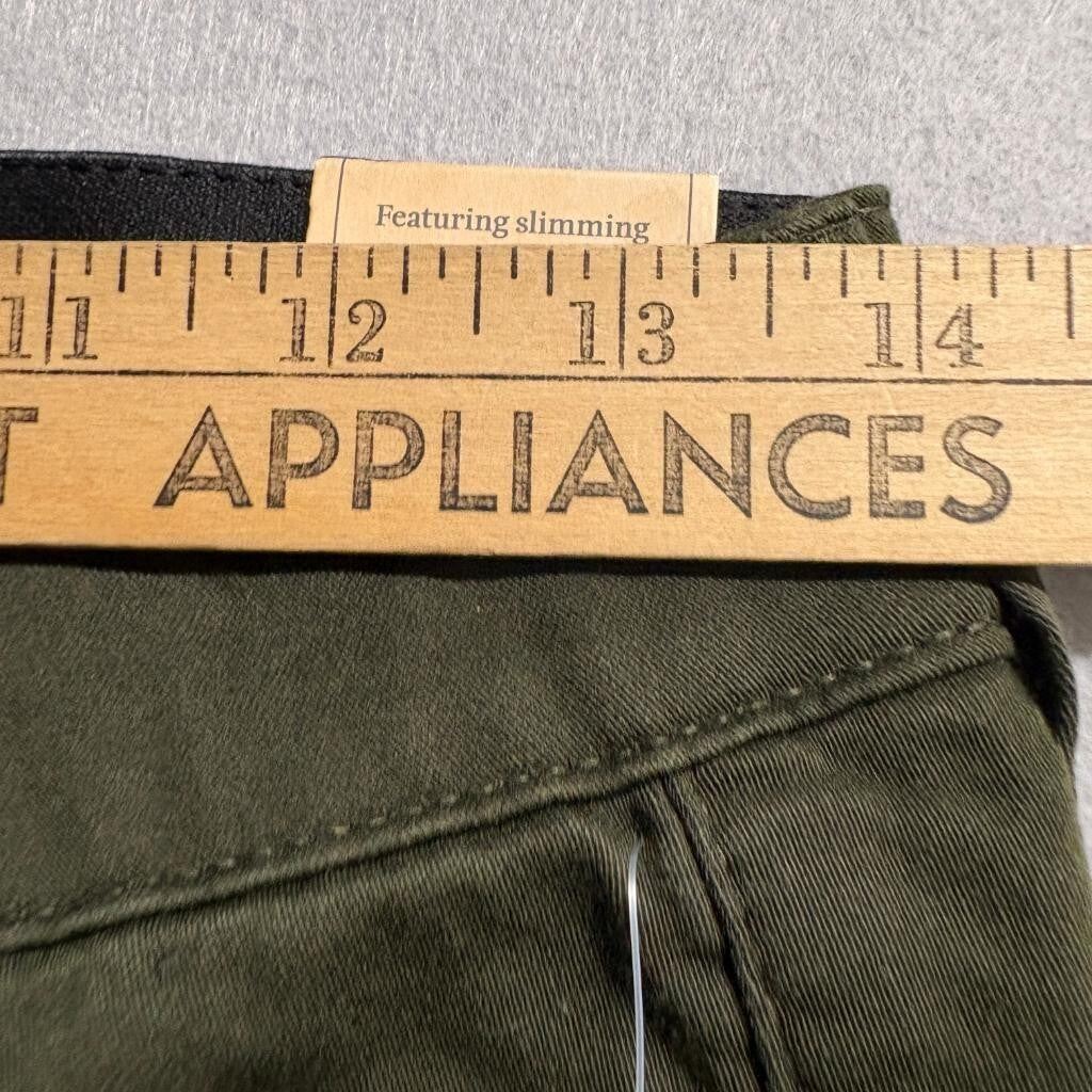 Democracy Ab Technology Straight Leg Pants Womens 4 Olive Green Slimming Mold