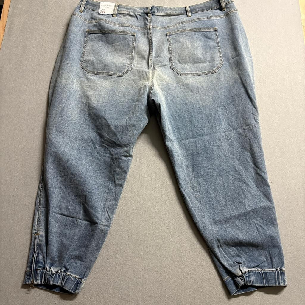 Lane Bryant Boyfriend Jeans Womens 26 Blue Flex Magic Waistband Mid Rise Stretch