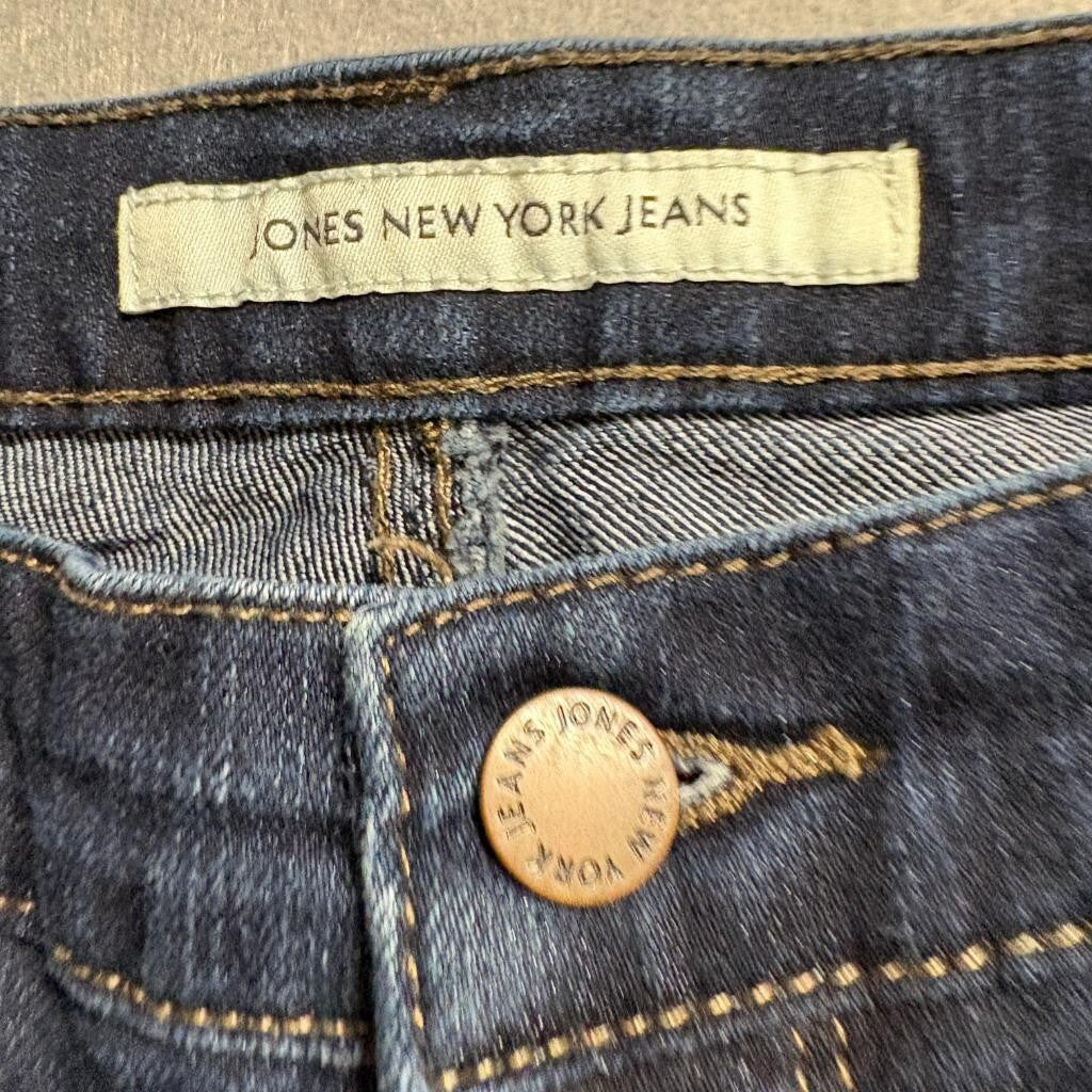 Jones New York Jeans Lexington Straight Leg Womens Size 12 Dark Wash Slimming