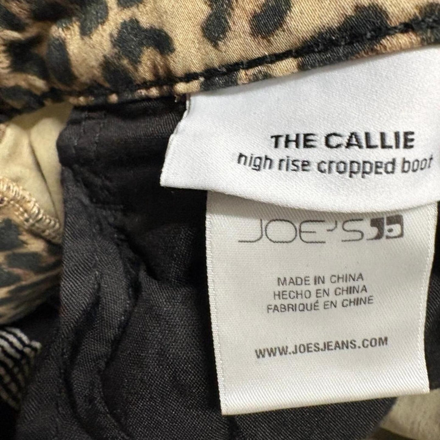 Joe's Jeans The Callie High Rise Cropped Boot Leopard Print Denim Pants Size 25