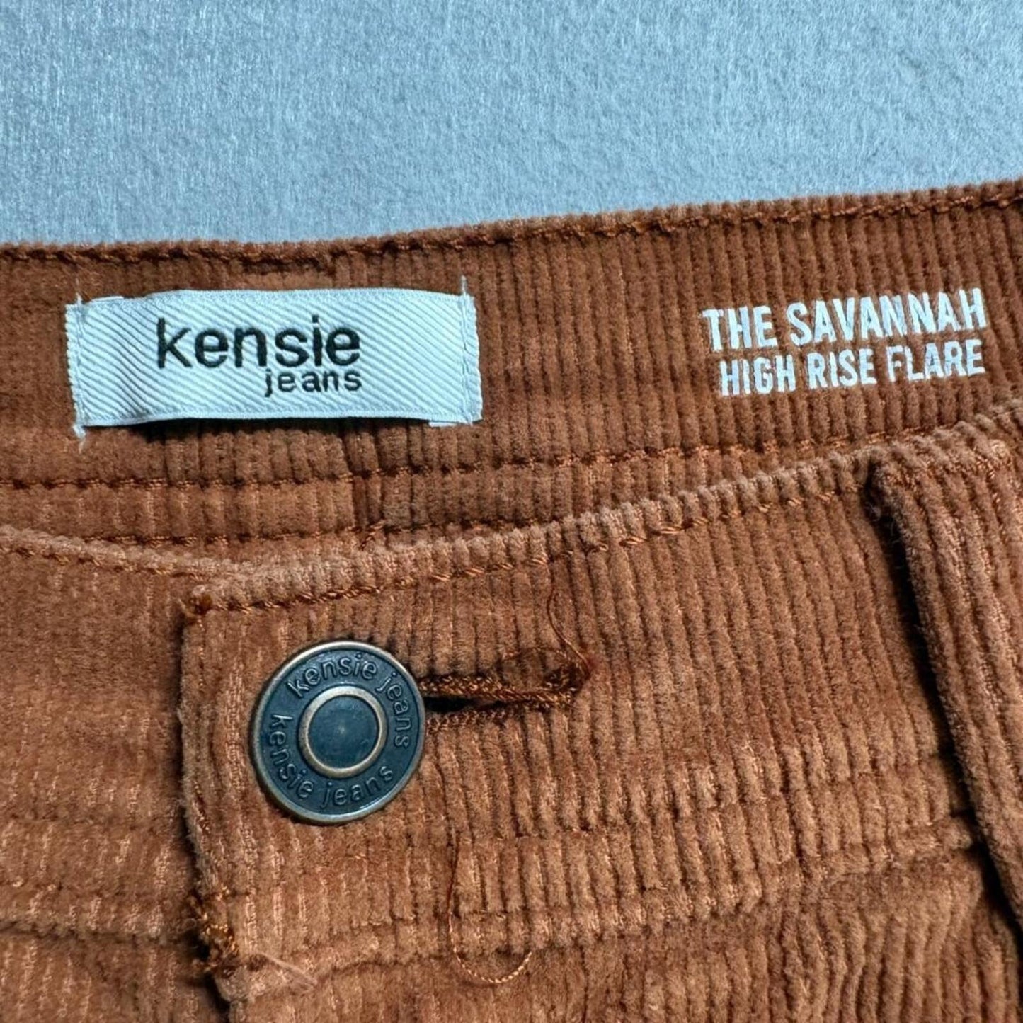 Kensie Jeans The Savannah Corduroy Pants Womens 10/30 Brown High Rise Flare