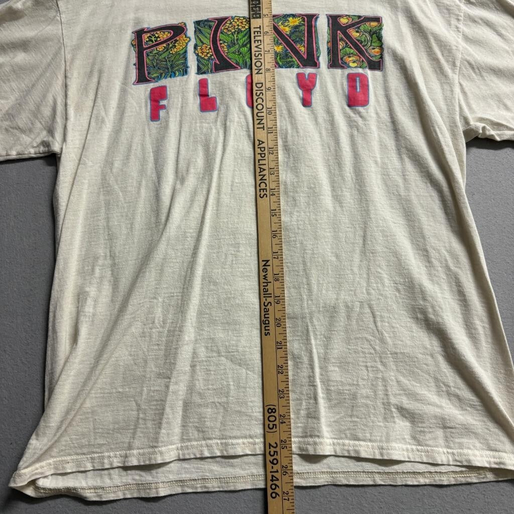 Pink Floyd Marquee London 1966 Concert Graphic T-Shirt Mens Large Cream Cotton