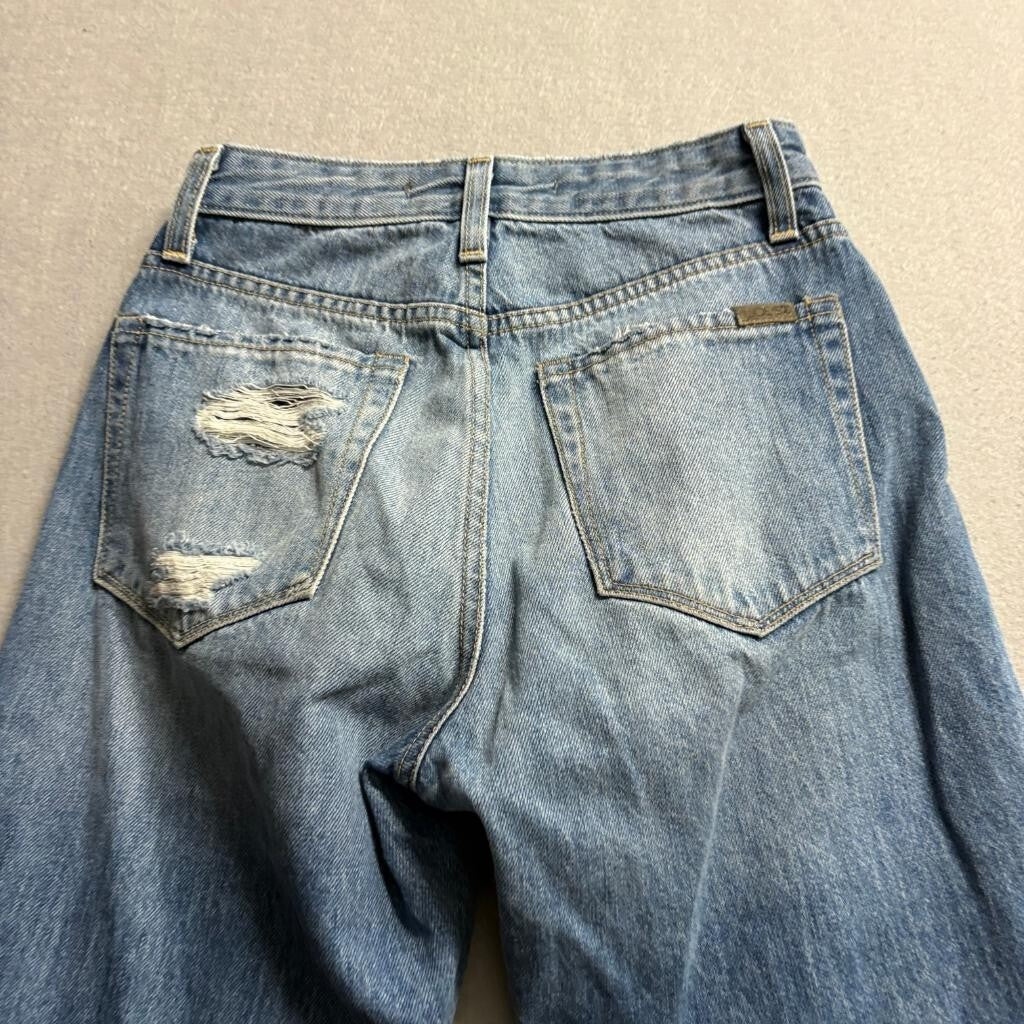 Joe's Jeans The Smith High Rise Straight Ankle Rhinestone Distressed Blue 23