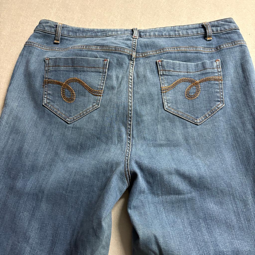 Smith's Workwear Dungarees Stretch Bootcut Jeans Womens 18W Blue Denim