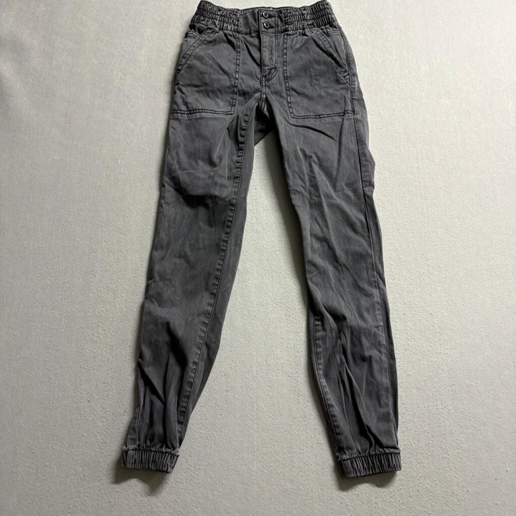 American Eagle Jogger Pants Womens 0 Gray Elastic Waist Utility Cargo Pockets