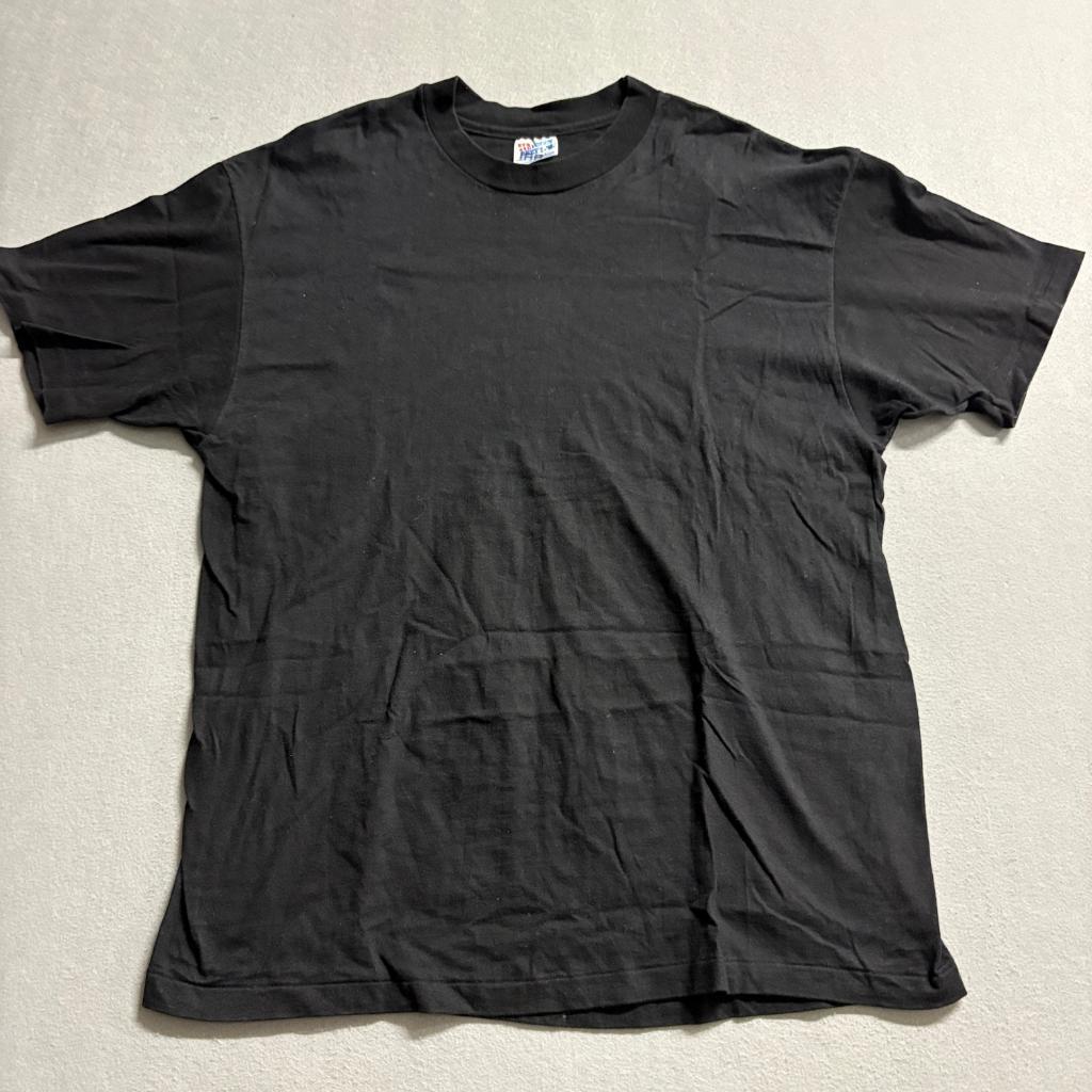 Vintage Hanes Beefy-T Blank Black T-Shirt Mens XL Single Stitch Made in USA 90s