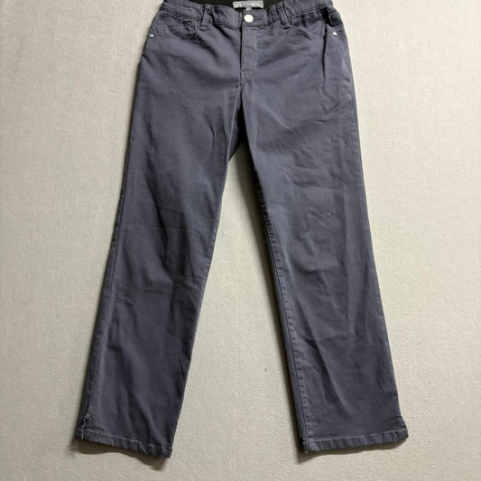 Wit & Wisdom Ab-solution Straight Leg Pants Womens 4 Gray Stretch Cotton Blend