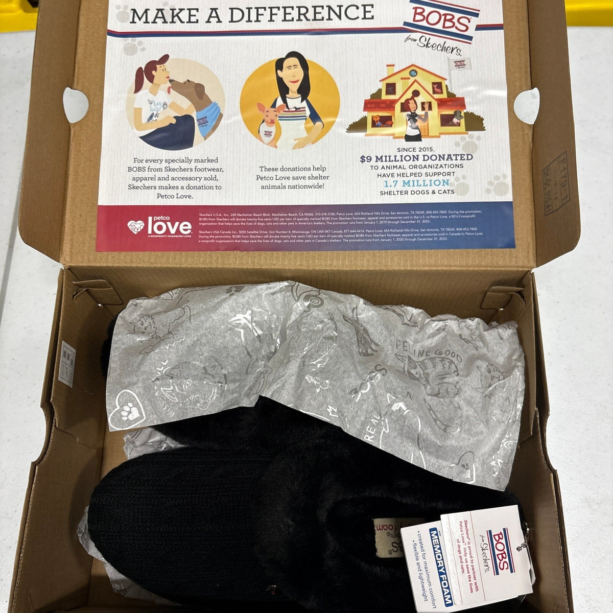 Skechers BOBS Keepsakes Ice Angel Black Cable Knit Slippers Womens 7.5 Wide