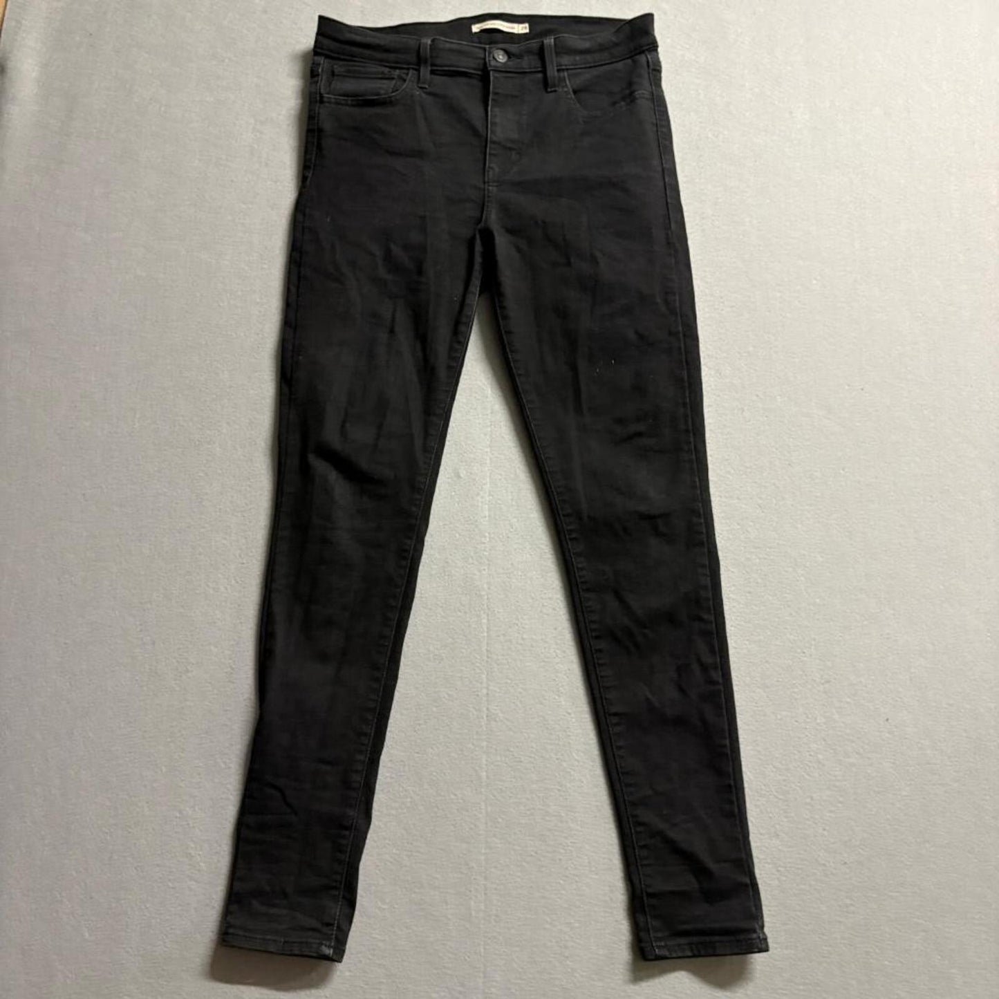 Levi's 720 High Rise Super Skinny Jeans Womens 29x30 Black Denim Stretch