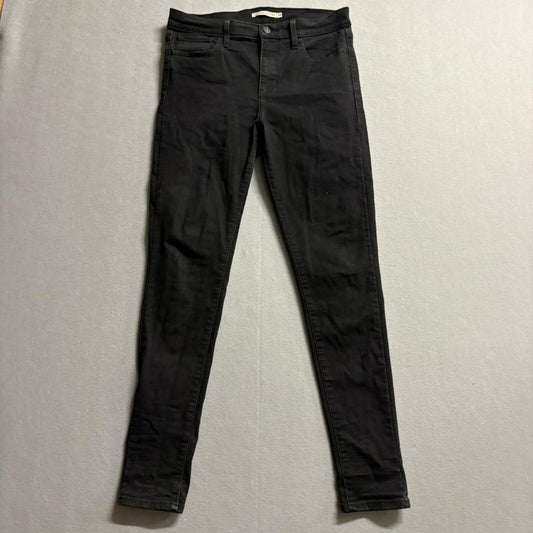 Levi's 720 High Rise Super Skinny Jeans Womens 29x30 Black Denim Stretch