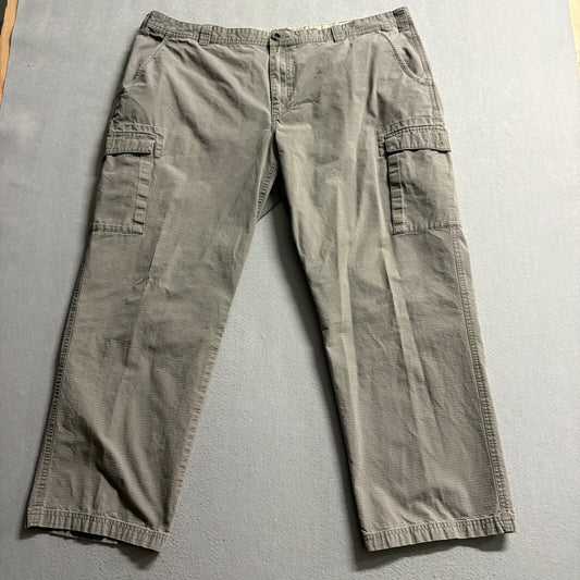 Cabelas Mens Cargo Pants 44x30 Gray Cotton Ripstop Classic Fit Outdoor Hiking