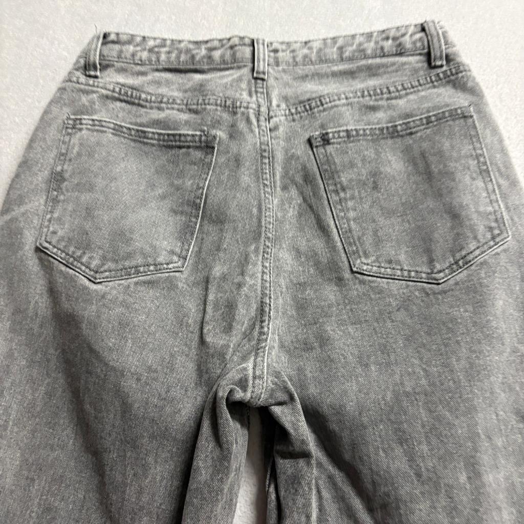 PrettyLittleThing Mom Jeans Womens US 6 Gray Acid Wash Denim High Rise Tapered