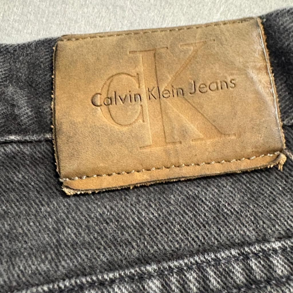 Calvin Klein Jeans Womens 12 Black Denim High Rise Straight Leg Vintage 90s