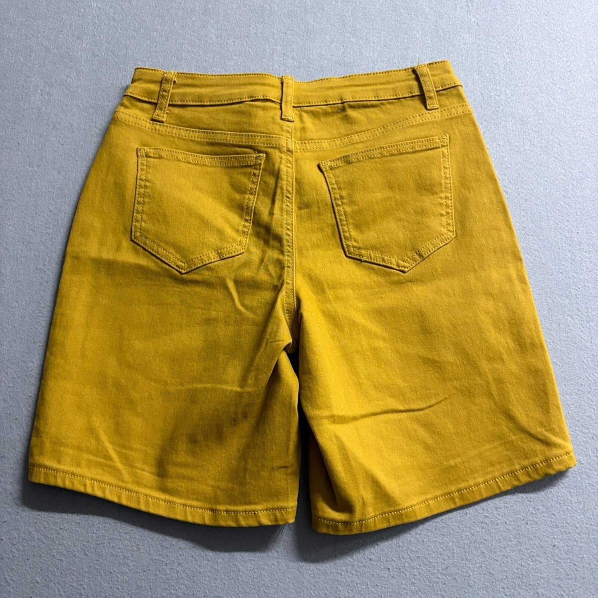 Tailormade Womens Bermuda Shorts Size 6 Mustard Yellow Stretch Denim Bermuda