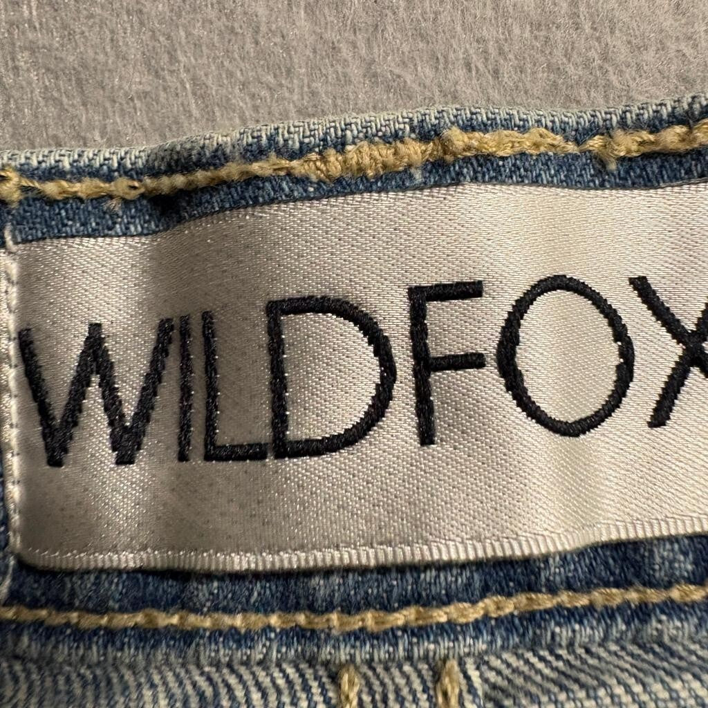 Wildfox Flare Jeans Womens 28 Blue Denim Distressed Bell Bottom Stretch NWT