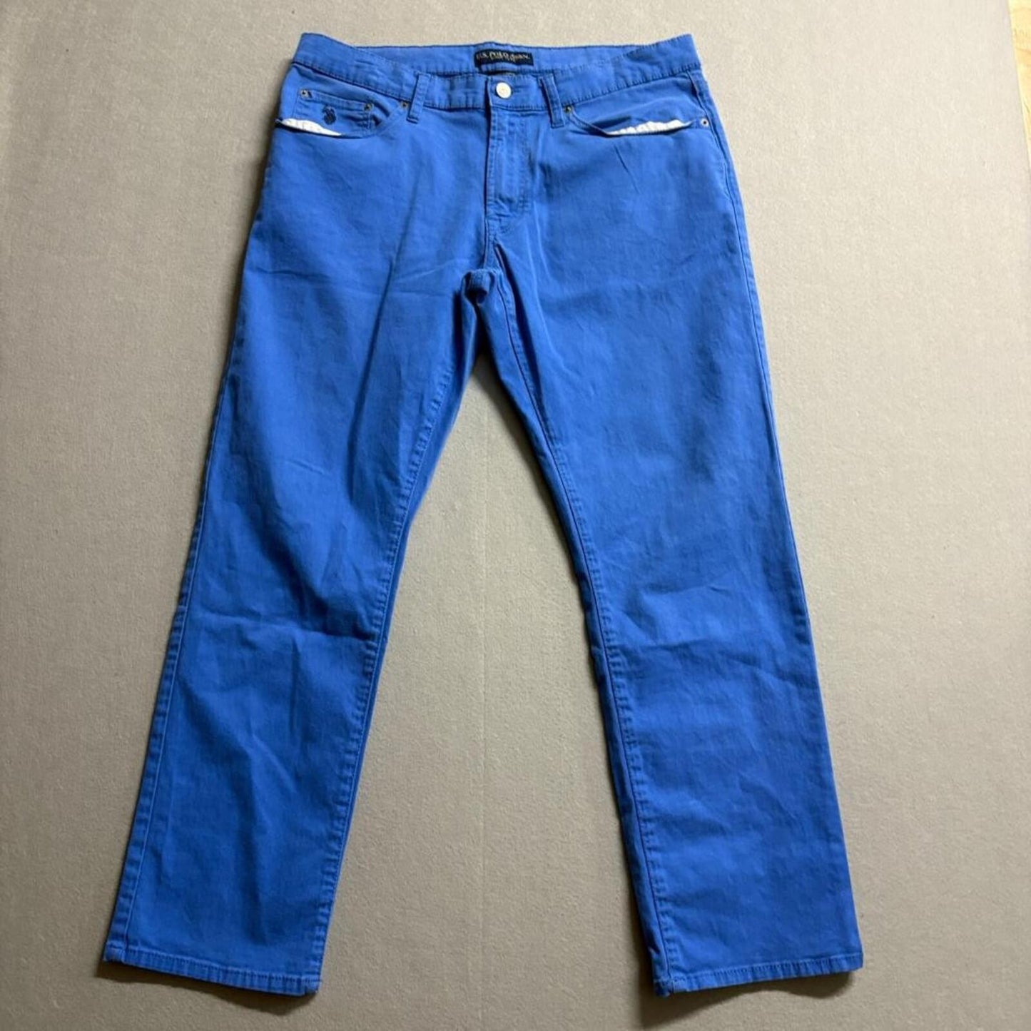 US Polo Assn Mens Jeans 36x30 Blue Denim Activate Stretch Straight Leg Pants