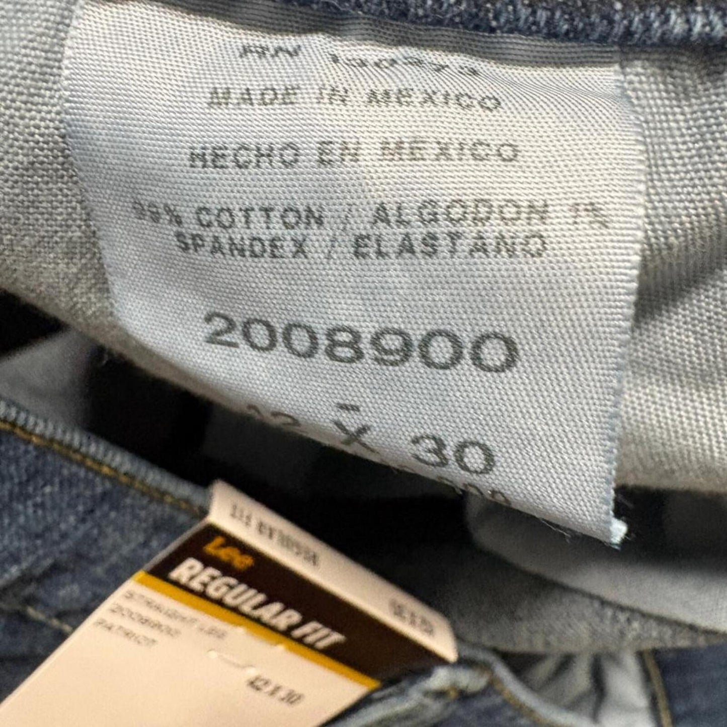 Lee Regular Fit Straight Leg Jeans Mens 42x30 Blue Comfort Stretch Denim New