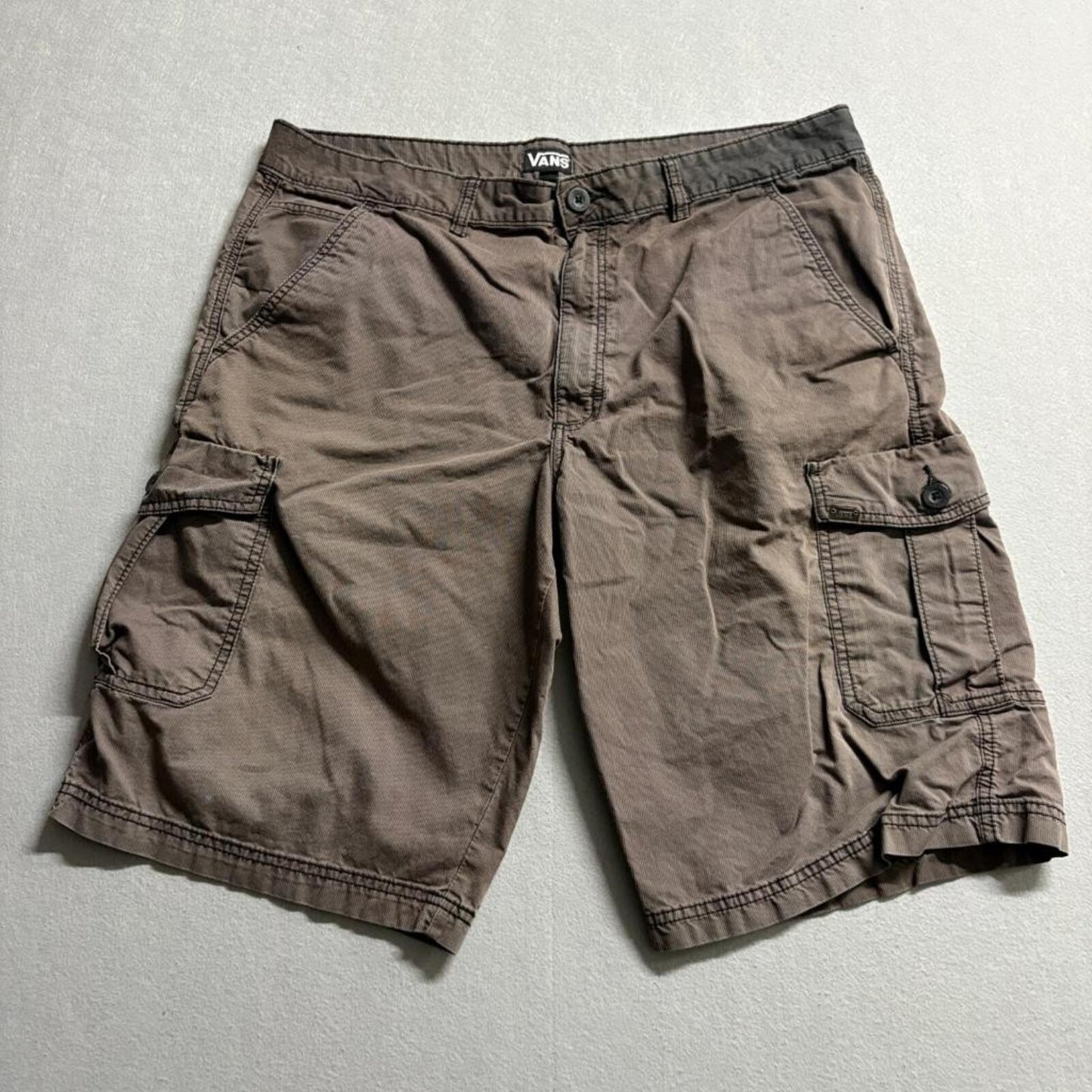 Vans Corduroy Cargo Shorts Mens 38 Brown Skateboarding Casual Pockets