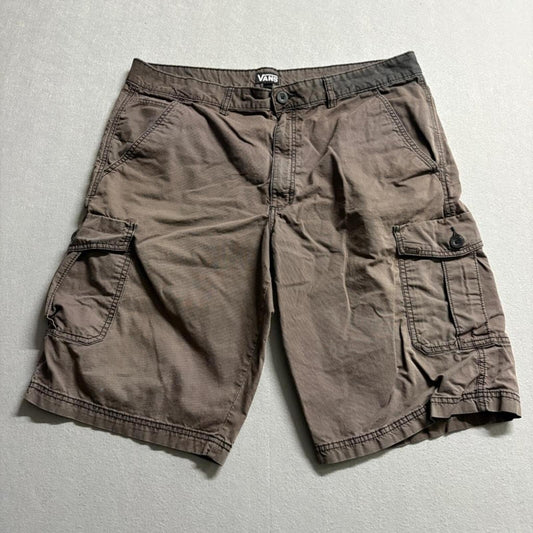 Vans Corduroy Cargo Shorts Mens 38 Brown Skateboarding Casual Pockets