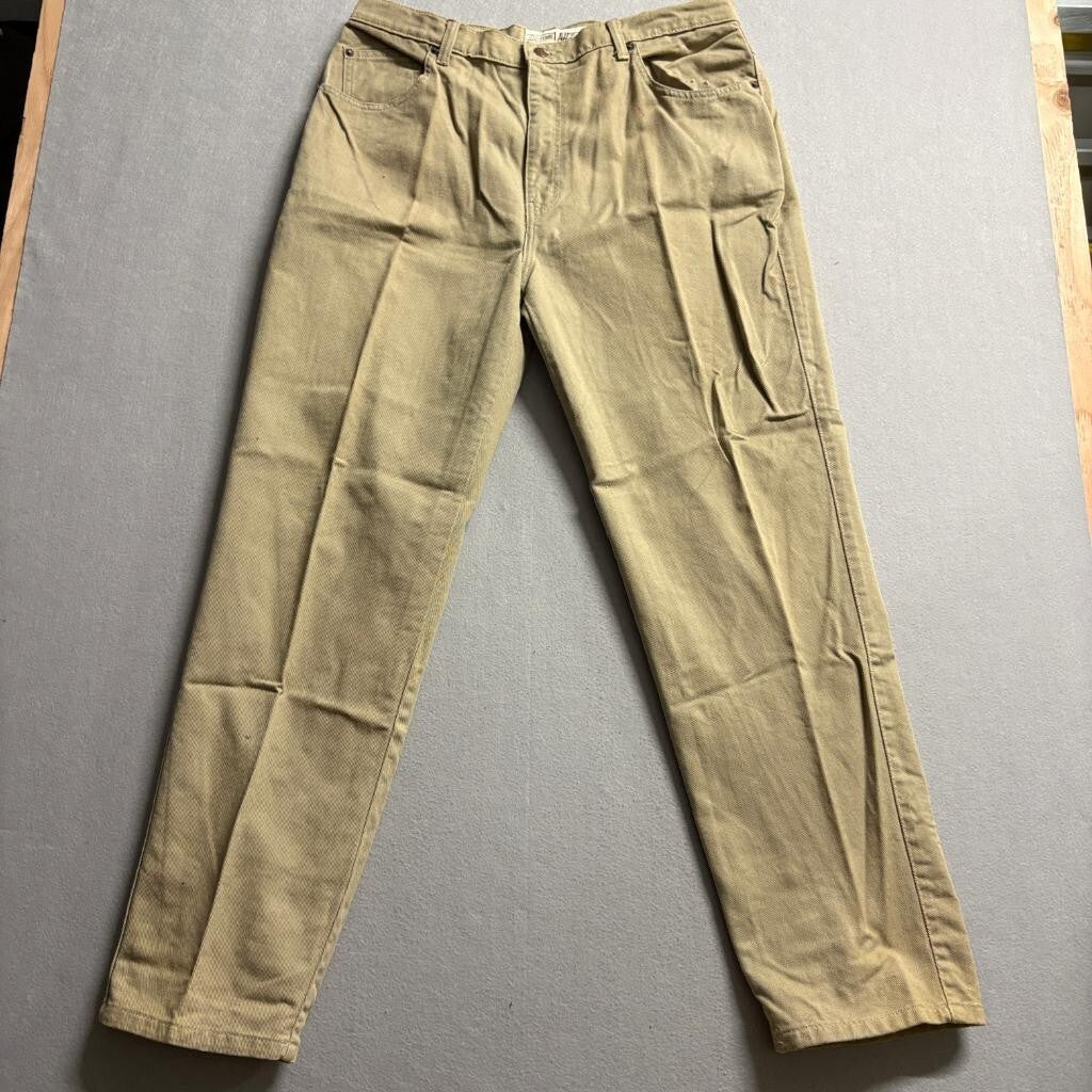 East Coast LAW Original Product Jeans Womens 38x32 Khaki Tan Denim Straight Leg